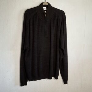 Tommy Bahama Sweater‎ Men's 2XL Mocha Brown Quarter Zip Pullover Classiccore